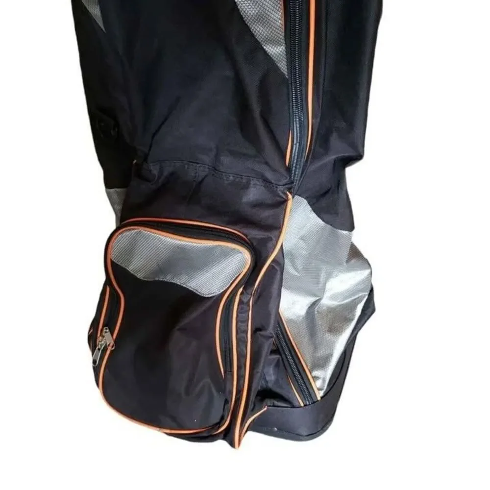 Paragon Golf Travel Roller Bag Wheeled Club Carrier w/ Strap & Pockets